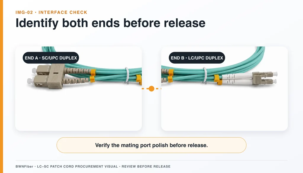 LC SC Patch Cord: Duplex Multimode SC/UPC to LC/UPC